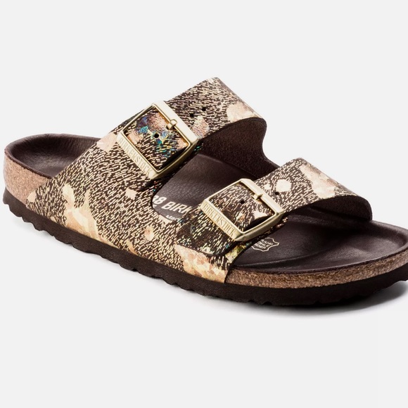 Birkenstock Leather ARIZONA LUX Spotted Metallic Brown - Picture 2 of 7